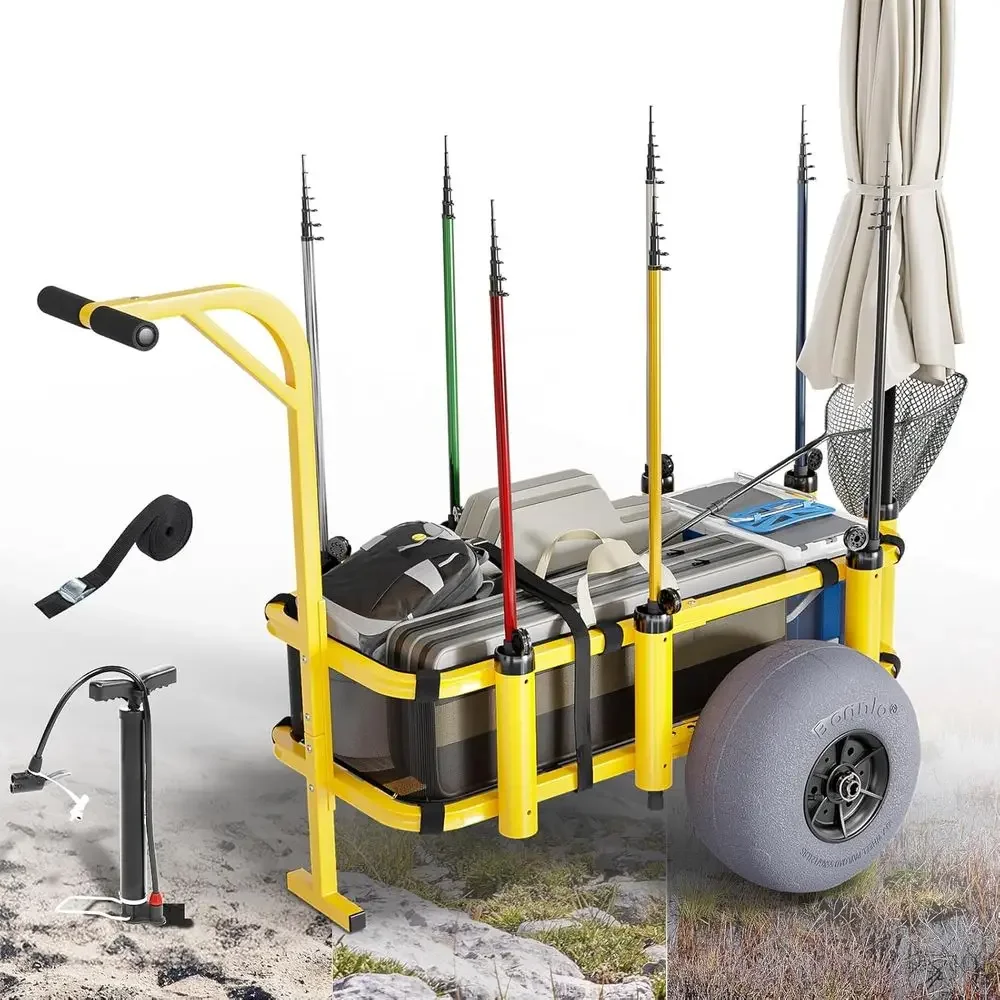 Balloon Pump Hand - Carrello da Spiaggia con 13 Ruote