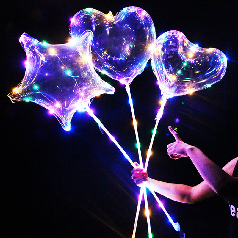 Led Balloon Light - 1 set di palloncini Bobo trasparenti