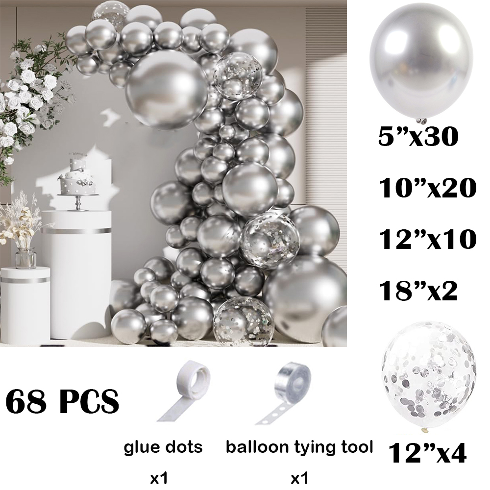 68 pezzi palloncini argento me - Balloon Arch Kit recensione e prezzo
